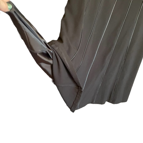 CALVIN KLEIN Black Sleeveless Dress with Faux Leather Trim-Size 10 - Picture 4 of 12